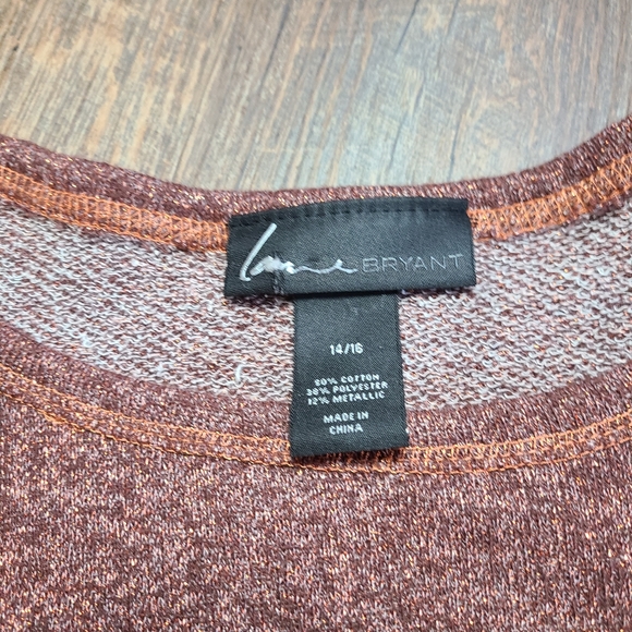 Lane Bryant Metallic 1/2 sleeve sweater sequined pocket plus size 14/16 - Picture 8 of 11